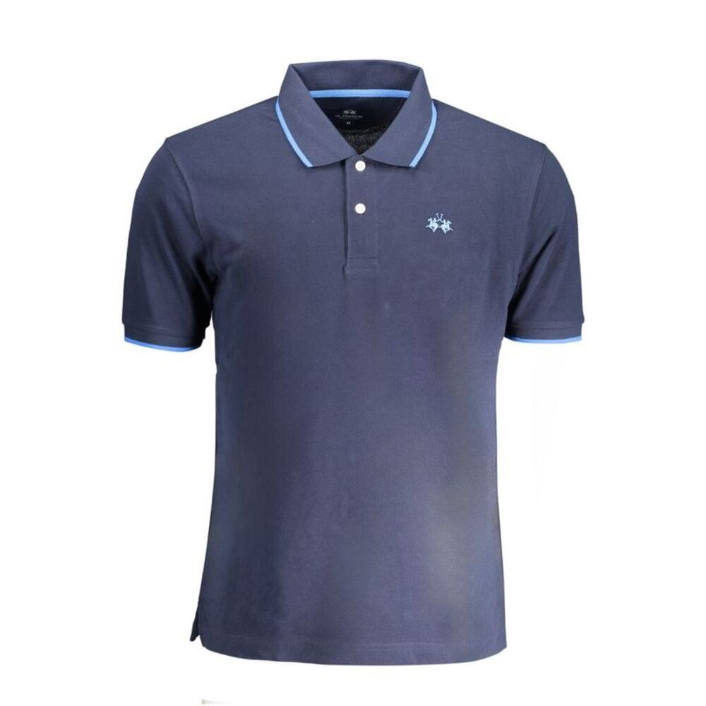 La Martina Blue Cotton Men Polo Men's Shirt